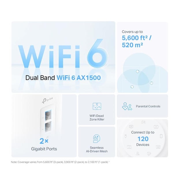 Black - TP-Link - TP-Link AX1500 Whole Home Mesh Wi-Fi 6 System – 3 Pack