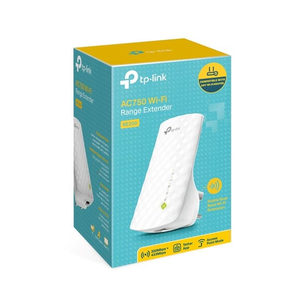 Black - TP-Link - TP-Link AC750 Wi-Fi Range Extender RE200