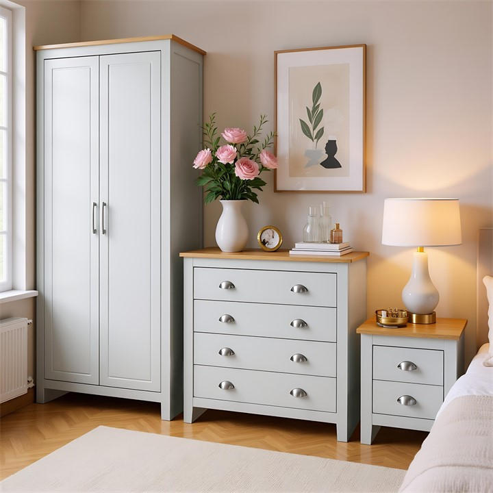Jack Wills Grey Lancaster 3-Piece Bedroom Set, Sports Direct