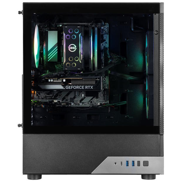 Black - PCSpecialist - Wraith 162 Gaming PC - AMD Ryzen 5 7500F RTX 5060 16GB DDR5 1TB SSD - 1440p High FPS Gaming