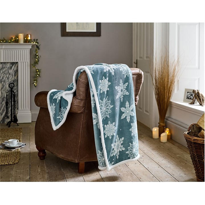 Deyongs  Blue Flurry Throw - 130X170cm, Sports Direct