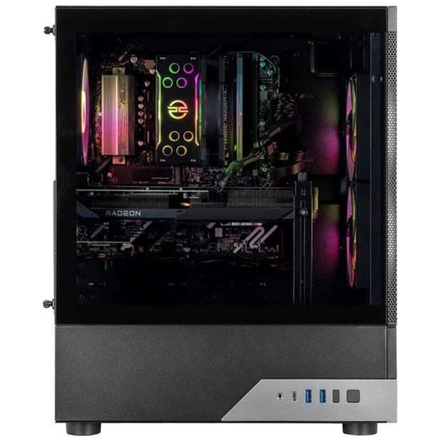 Black - PCSpecialist - Wraith 164 Gaming PC - Ryzen 5 7500F RX 9060 XT 16GB 16GB RAM 1TB SSD - 1440p Gaming