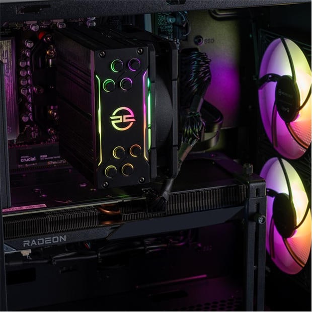 Black - PCSpecialist - Wraith 164 Gaming PC - Ryzen 5 7500F RX 9060 XT 16GB 16GB RAM 1TB SSD - 1440p Gaming