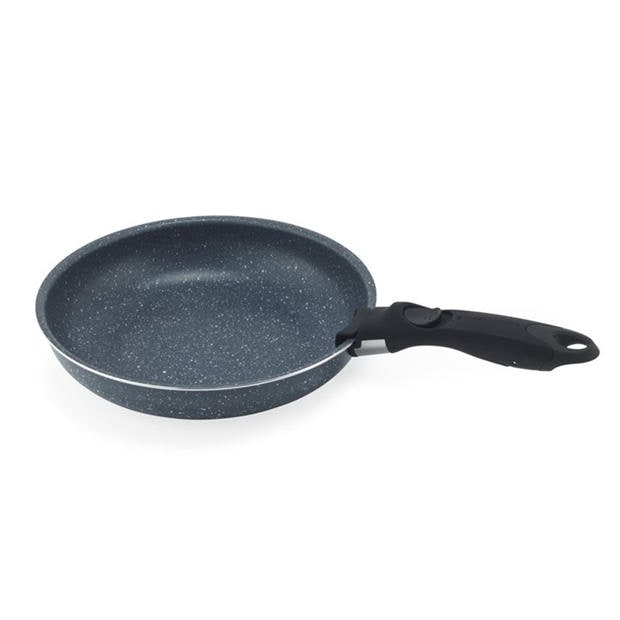 Grey - Russell Hobbs - Smart Clip Nightfall Stone Non-Stick Stackable Frying Pan Set