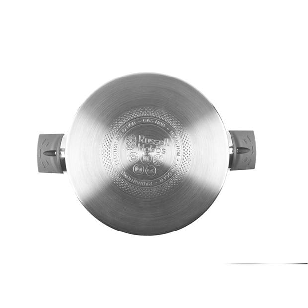 Silver - Russell Hobbs - Stainless Steel Tempered Glass Lid PFOA-Free Induction Stock Pot