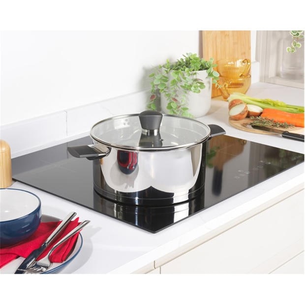 Silver - Russell Hobbs - Stainless Steel Tempered Glass Lid PFOA-Free Induction Stock Pot