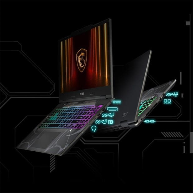Black - MSI - MSI Cyborg 15 B2RWFKG Gaming Laptop - Intel Core 7 240H 16GB 512GB SSD RTX 5060