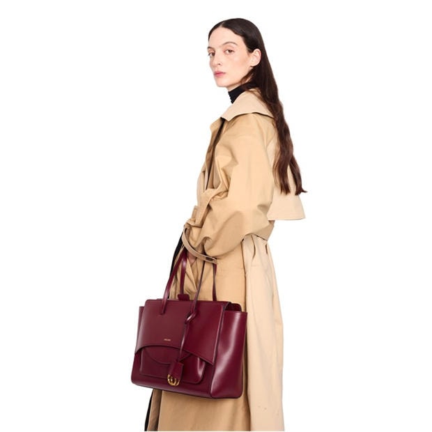 WINE - HIDESINS - Women's Flap L Satchel Bag