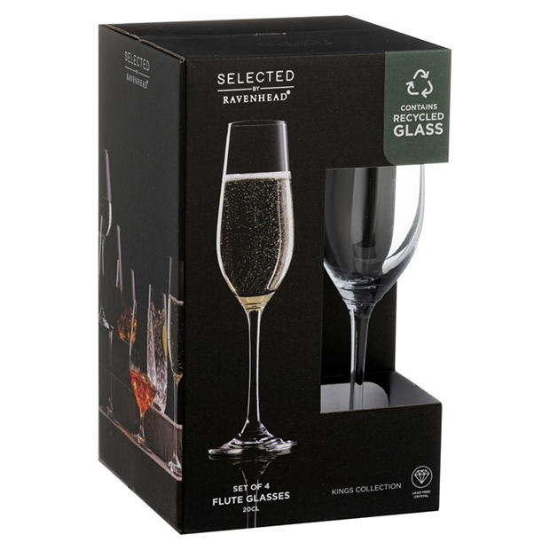 Clear - Ravenhead - Kings Flutes Set of 4