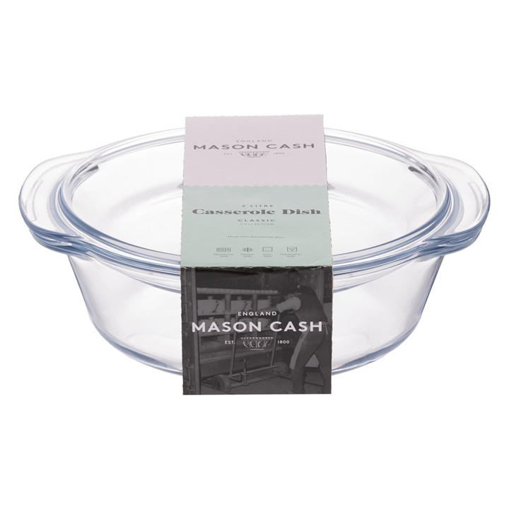Mason Cash  Clear Classic 2L Glass Casserole, Sports Direct