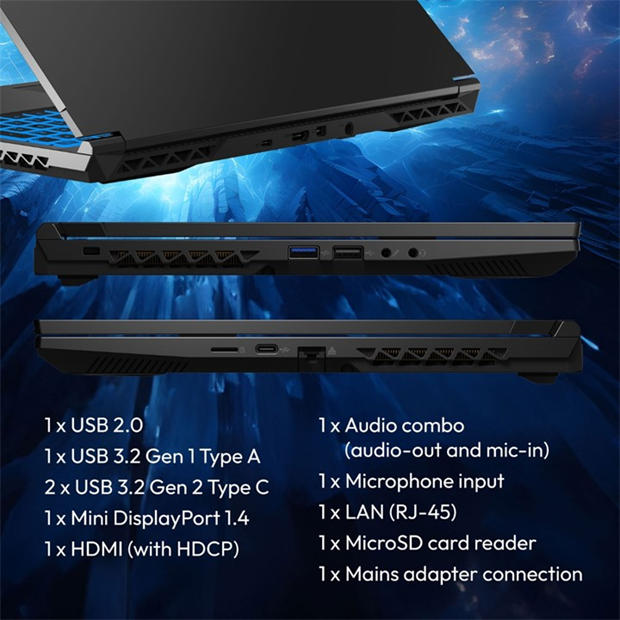 Black - Medion - Medion Crawler E30e 15.6 Gaming Laptop - Intel Core i5-12450H 16GB 512GB SSD RTX 2050