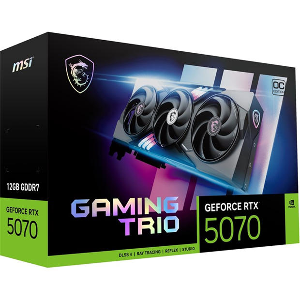 【未使用】MSI GeForce RTX 5070 GAMING TRIO OC MSI MSI GeForce RTX™ 5070 12G GAMING TRIO OC | SportsDirect.com USA
