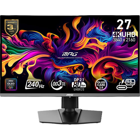 MSI - MSI MPG 272URX QD-OLED 27 inch 240Hz 0.03ms USB-C Gaming Monitor