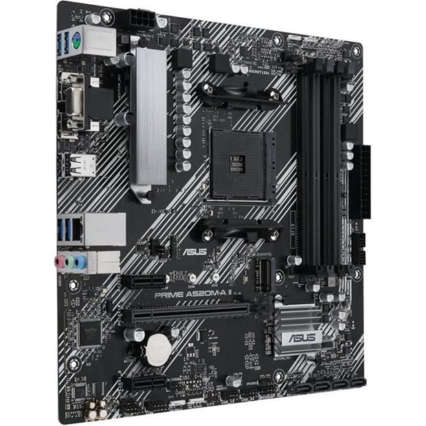 Black - ASUS - ASUS PRIME A520M-A II - CSM AMD Motherboard