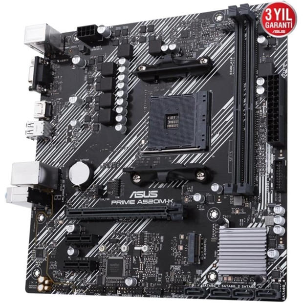Black - ASUS - Prime A520 (Ryzen AM4) micro ATX motherboard