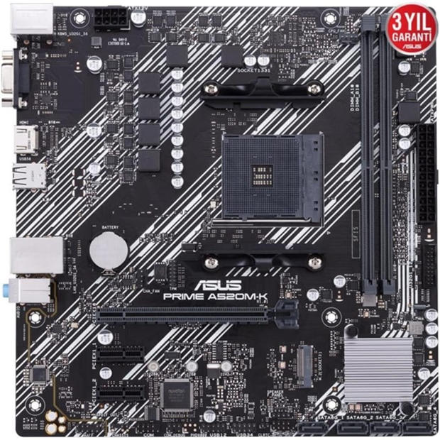 Black - ASUS - Prime A520 (Ryzen AM4) micro ATX motherboard
