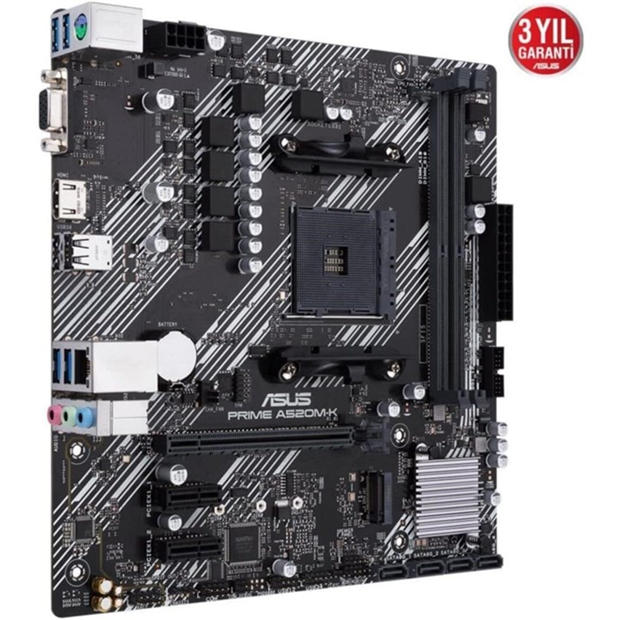 Black - ASUS - Prime A520 (Ryzen AM4) micro ATX motherboard