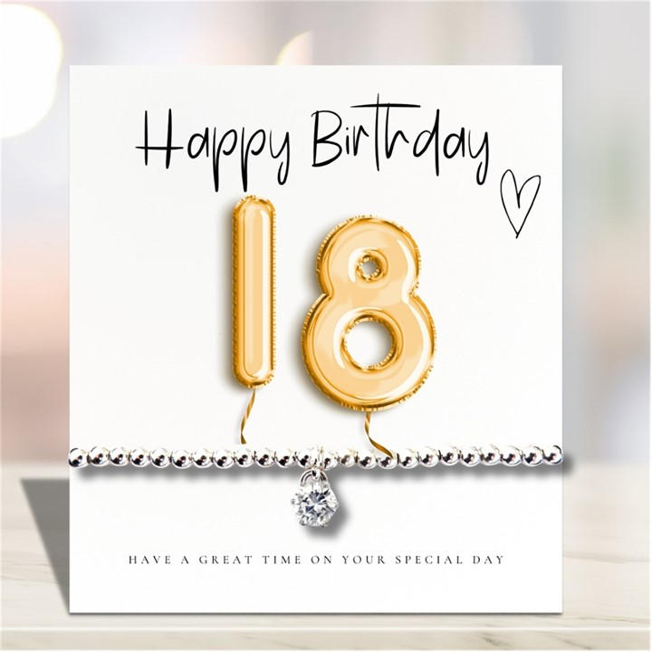 Scotland  Women's  18Th Birthday Balloons Message Card & Bracelet, Football by Aye Do Gifts, Sports Direct