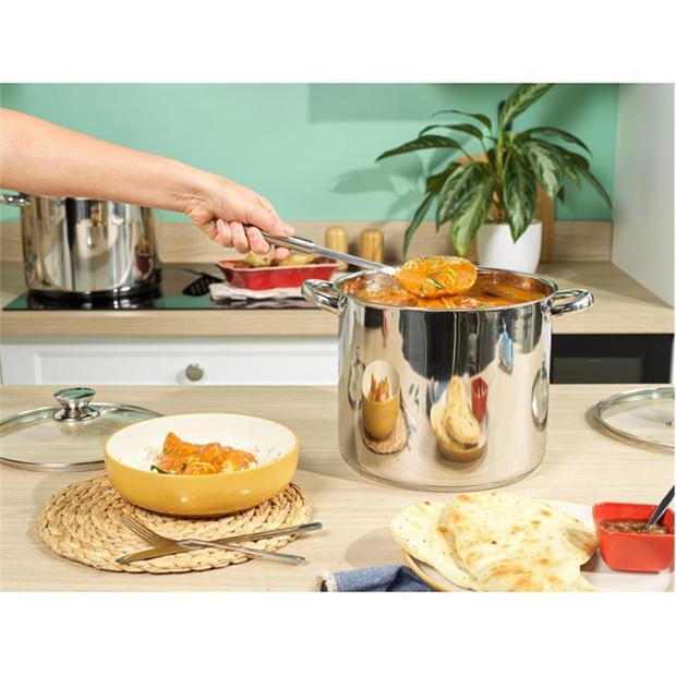 Silver - Russell Hobbs - 11.5L Stainless Steel Mirror Finish Tempered Glass Lid Stock Pot