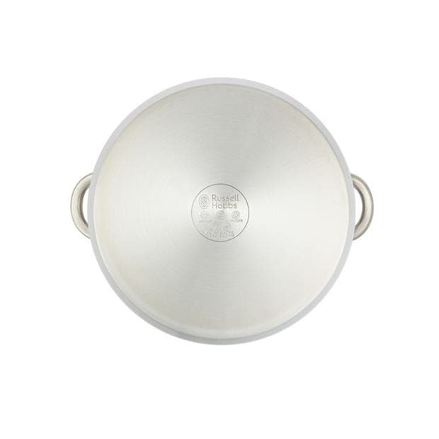 Silver - Russell Hobbs - 11.5L Stainless Steel Mirror Finish Tempered Glass Lid Stock Pot