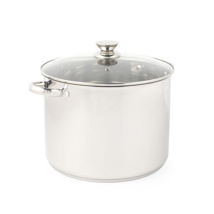 Russell Hobbs  Silver 15-Litre Stainless Steel Tempered Glass Lid Stock Pot, Sports Direct