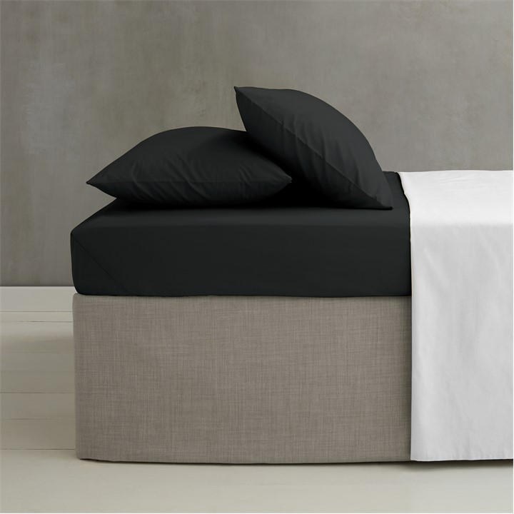 Catherine Lansfield Unisex Black Iron Percale Combed Extra Deep Fitted Sheet Double