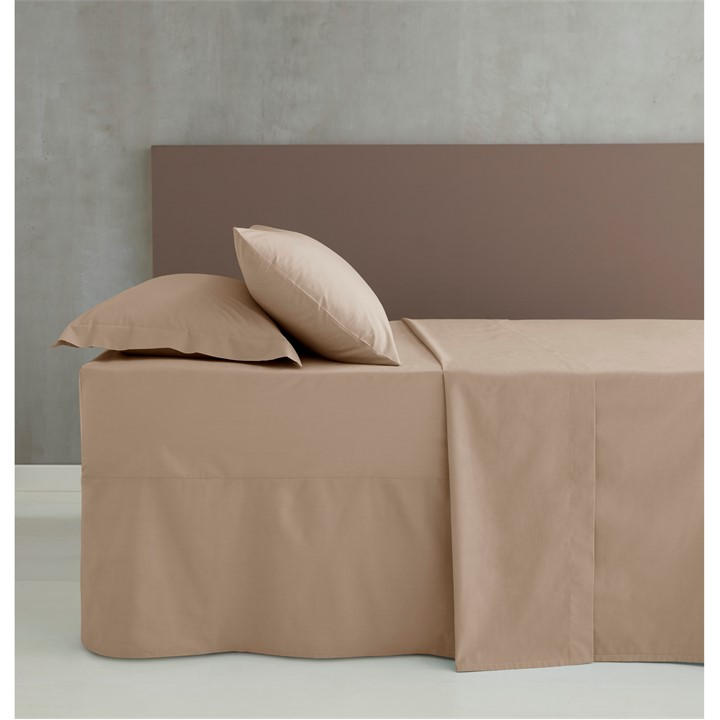 Catherine Lansfield Unisex Beige Iron Percale Combed Extra Deep Fitted Sheet Double