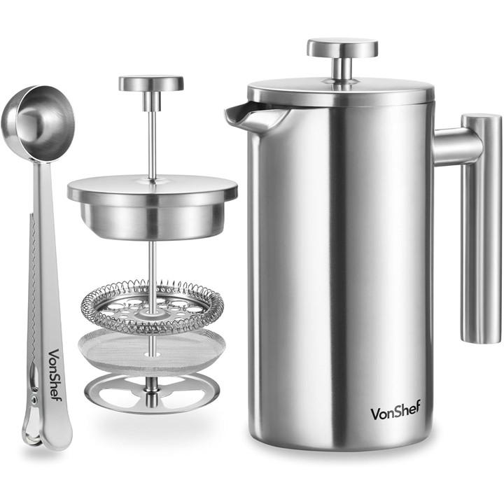 France    6 Cup Cafetiere Stainless Steel 800Ml, Football by VonShef, Sports Direct
