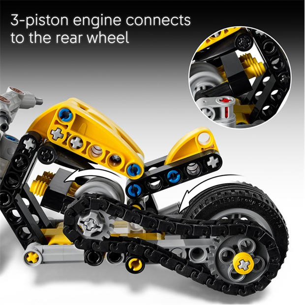 Yellow MCycle - LEGO - Technic Yellow Motorbike Toy Model Kit 42225