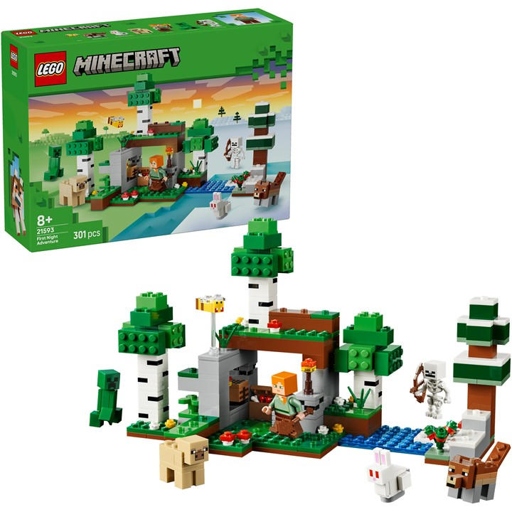 LEGO Minecraft First Night Adventure 21593 | Toys for 8+ Year Old Boys & Girls, Interactive Set, 7 Figures Including Alex, Skeleton & Creeper, Gaming Gift, 301 Pieces - Image 10