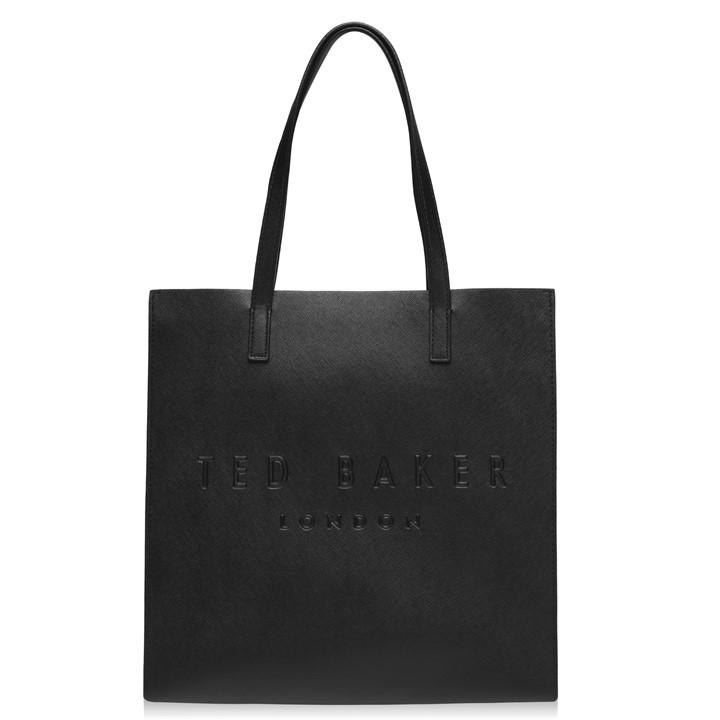 Ted Baker Women's Black Large Crosshatch Icon Tote Bag, Sports Direct