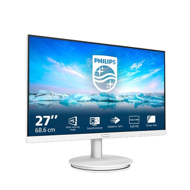 White - Philips - Philips 271V8AW 27 Inch IPS Full HD 75Hz Monitor