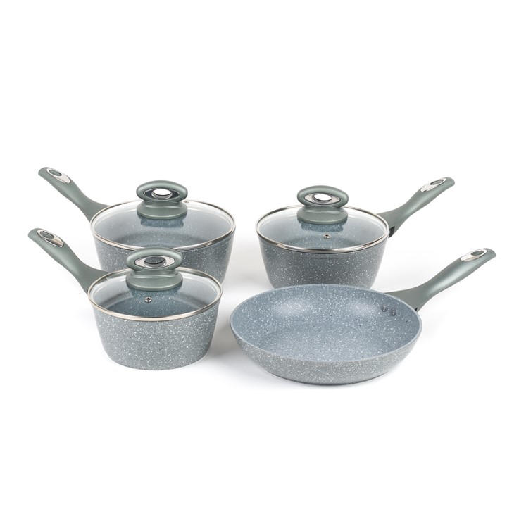 Salter Bw04151g1ar 4 Piece Pan Set, Non-Stick Induction Hob Suitable With 16/18/20 Cm Saucepans With Lids And 24 Cm Frying Pan, Tough Forged Aluminium - Image 4