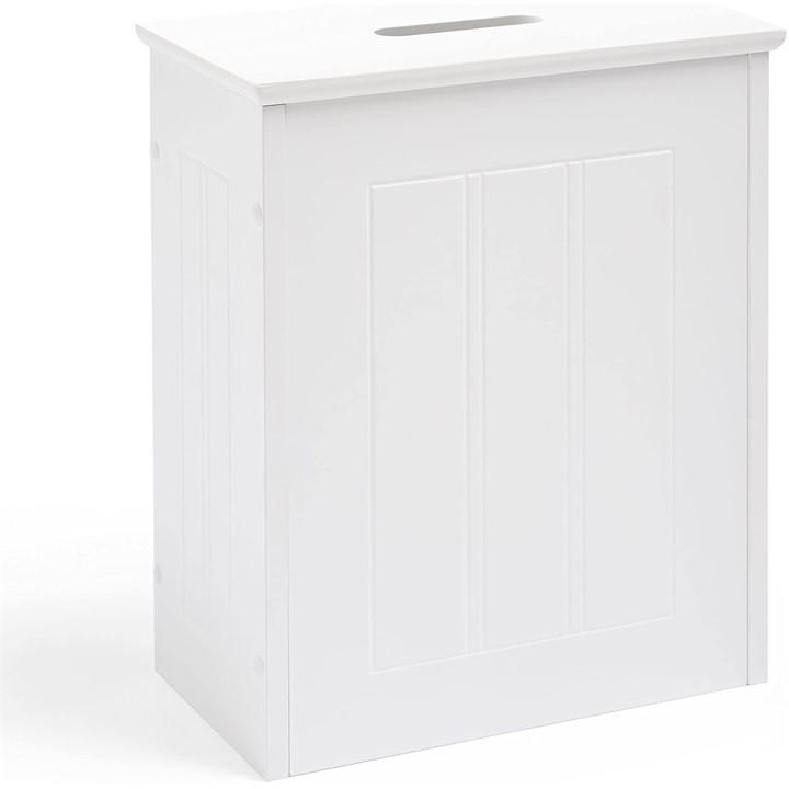 B&Q - Bathroom Storage BoxWhite Bathroom Box W/ LidToilet Roll Storage For BathroomSlim & Compact Bathroom Organiser Unit - Image 4