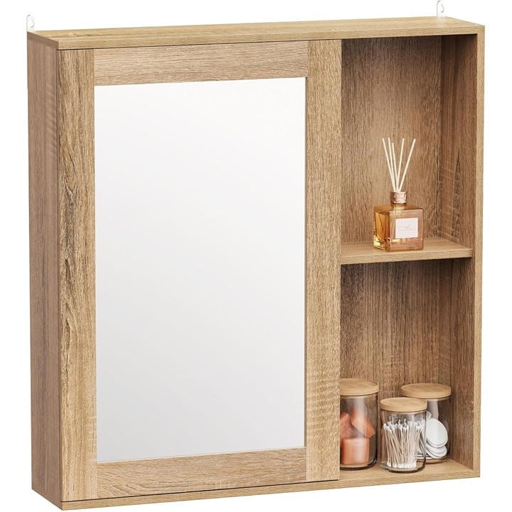 Vonhaus  Brown Bathroom Mirror Cabinet - Chester Range, Sports Direct