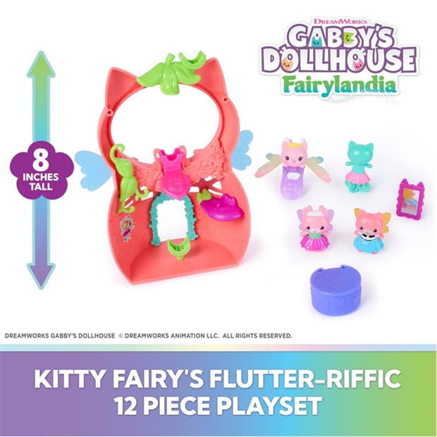 Multi - Gabbys Dollhouse - Gabbys Dollhouse Kitty Fairy’s Flutter-riffic Playset