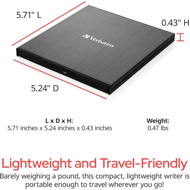 Black - Verbatim - Blu-Ray DVD-Drive - Black