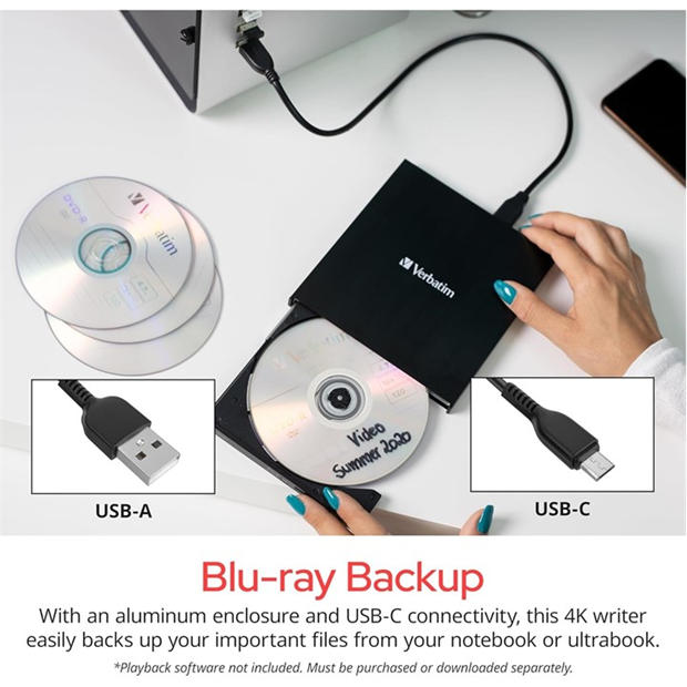 Black - Verbatim - Blu-Ray DVD-Drive - Black