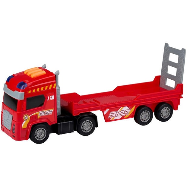 Red - Eddy Toys - Fire Truck Set with Helicopter and Car 38cm