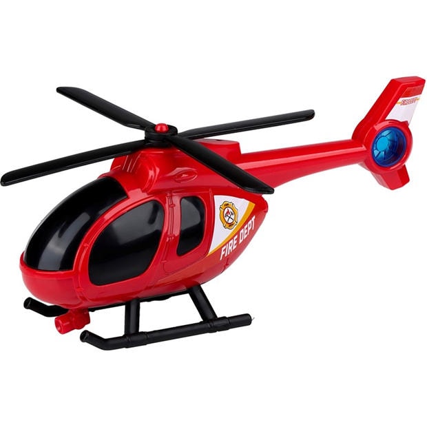 Red - Eddy Toys - Fire Truck Set with Helicopter and Car 38cm