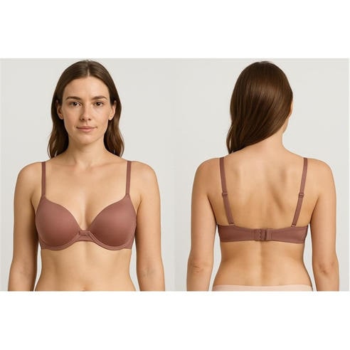 Valbonne - CAMEL/MOCHA UNDERWIRED 2 PACK SMOOTH T-SHIRT BRA