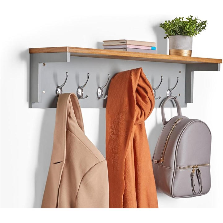 Vonhaus  Grey Coat Hooks Wall Mounted - Coat Rack, Sports Direct