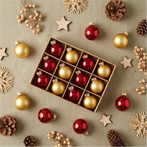The Spirit Of Christmas - SOC 12pk 35mm Glass Baubles