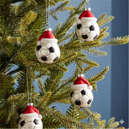The Spirit Of Christmas - 4 Piece Football Baubles