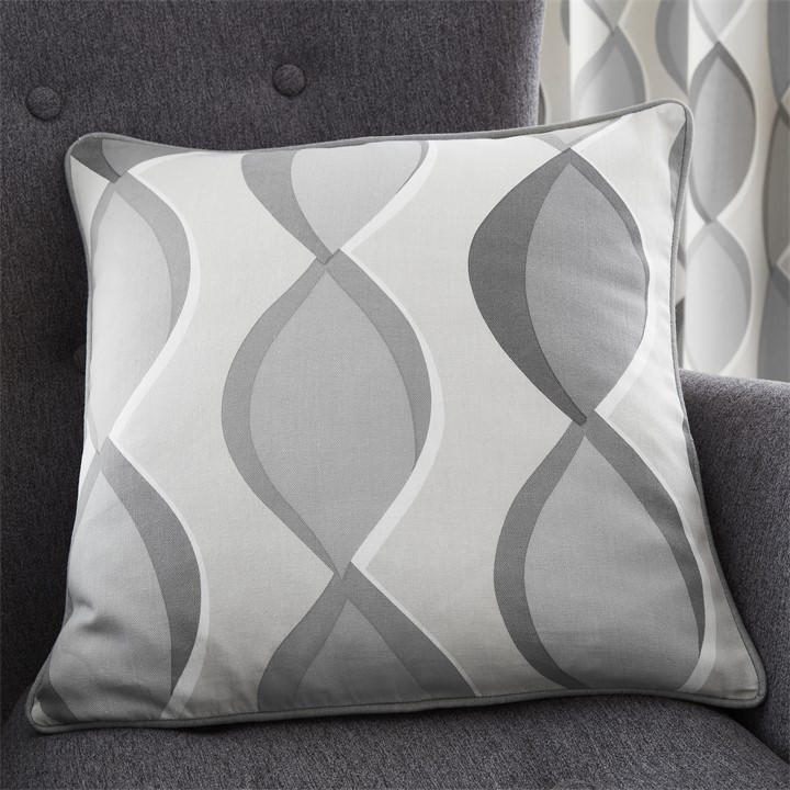Fusion  Grey Lennox Ogee Filled Cushion In in Size 43, Sports Direct