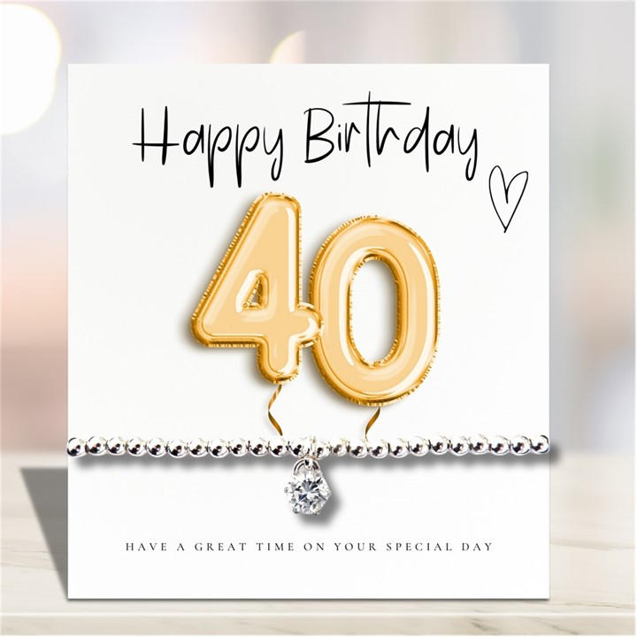 Scotland  Women's  40Th Birthday Balloons Message Card & Bracelet, Football by Aye Do Gifts, Sports Direct