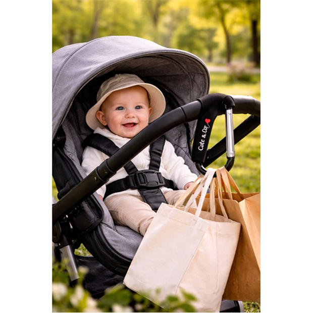 Black - Cute and Co - Cute & Co Small Metal  Mummy Hook  for Pushchairs and Prams