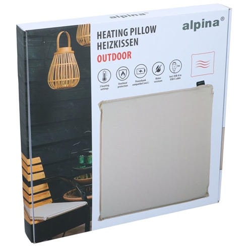 Alpina - ALPINA Heating Cushion Outdoor Beige 45x45cm