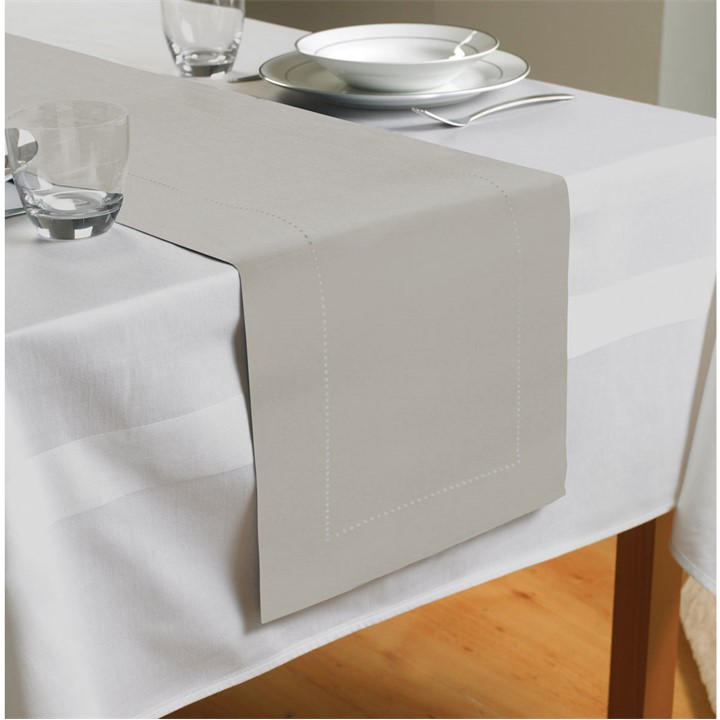 Country Club Unisex Grey Table Runner Linen Look 30X180cm