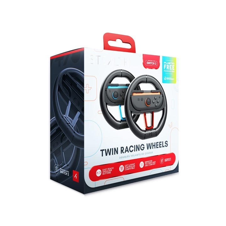 Stealth   Nintendo Switch 2 Joy Con Racing Wheel Twin Pack, Sports Direct